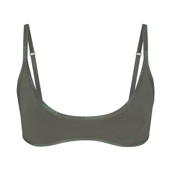 SKIMS Juniper Cotton Logo Scoop Neck Bralette Size 3X - Picture 1 of 6